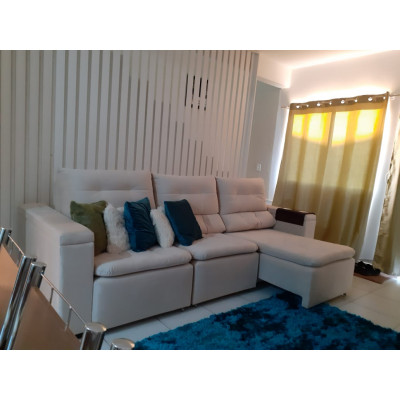 Estofado Barcelona 2.9 m chaise retrátil + encosto reclinável