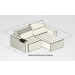 Estofado Barcelona 2 .5 m com chaise retrátil + encosto reclinável + pillow de espuma siliconada e fibra