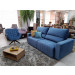 Estofado Barcelona 2.3 m com chaise retrátil + encosto reclinável + espuma de silicone com fibra